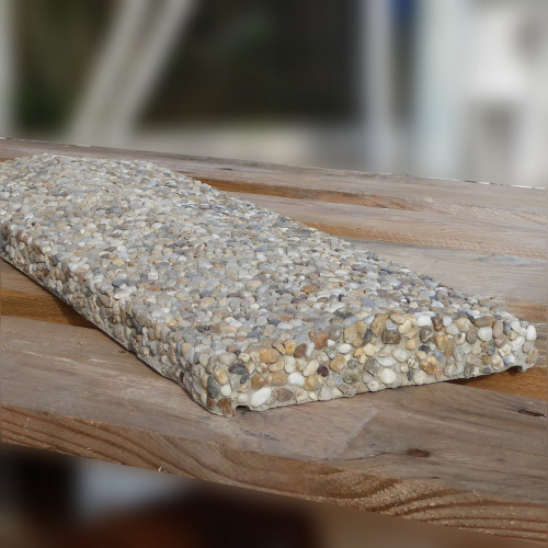 Strieška na múrik stĺpová 21 x 32 x 4,6 - riečny kameň so sivým cementom