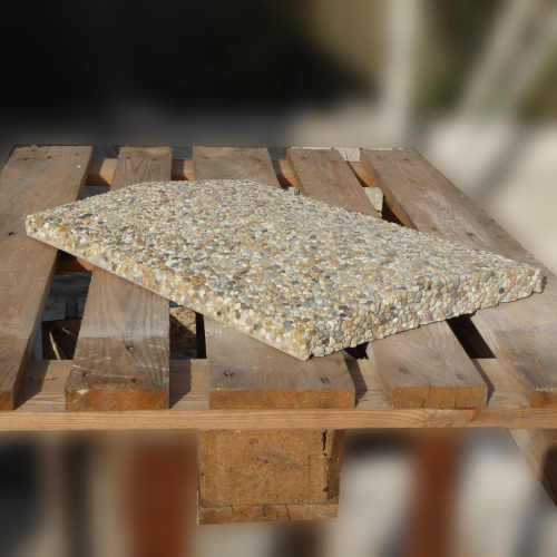 Strieška na múrik stĺpová 43 x 32 x 5,6 - riečny kameň so sivým cementom