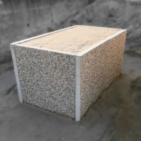 Betónové vyvýšené záhony | Smart block 2 | 150 x 75 cm | vymývaný betón – riečny kameň