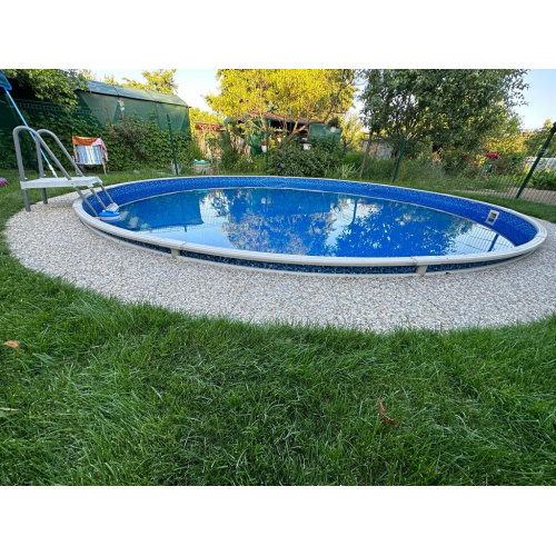 Dlaždice okolo kruhového bazéna - vymývaný betón | R3 | 39,3/45,7 x 45×4 cm | kruh 445 - 485 cm