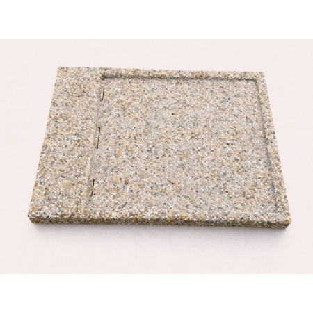 Sprchová vanička záhradná s odtokom | základňa pre uchytenie solárnej a záhradnej sprchy | 103 x 80 x 8 cm | protišmykový vymývaný betón